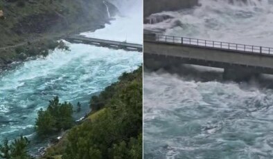 Bir barajın daha kapakları açıldı, köprü suyun debisine dayanamadı