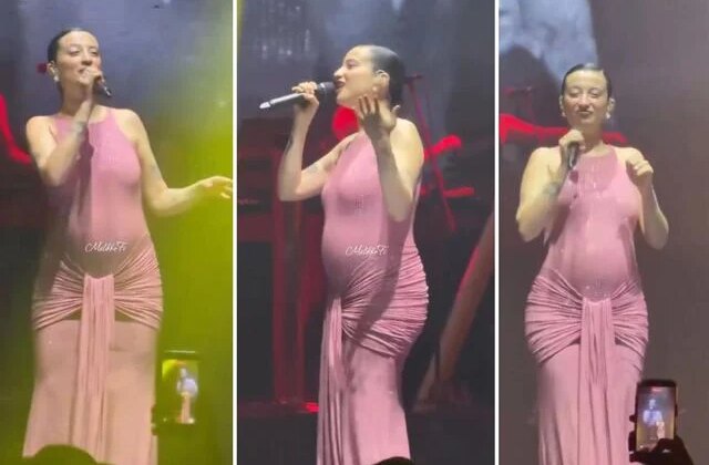 Karnı burnunda sahneye çıkan Melike Şahin, performansıyla tepki çekti