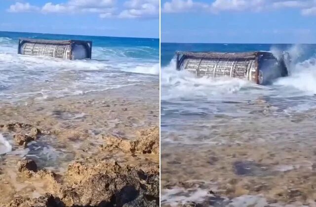 Kıyıya sürüklenen gizemli cisim ülkeyi alarma geçirdi