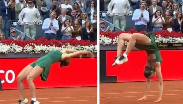 Madrid Açık’ta şampiyon olan Marta Kostyuk zaferini takla atarak kutladı