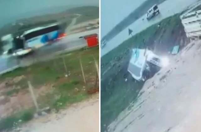 Malatya’da 4 kişinin hayatını kaybettiği otobüs kazası kamerada