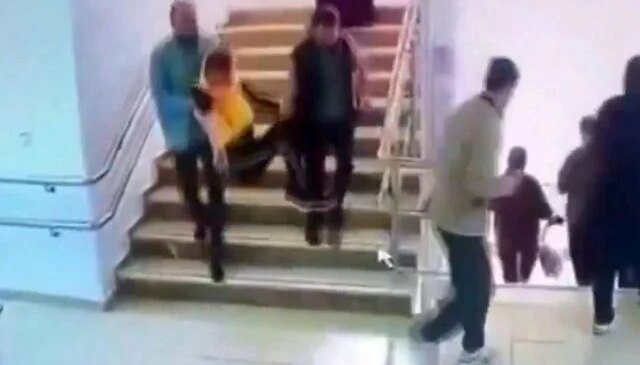 Malatya’da öğrencilerin deprem tahliyesi kamerada