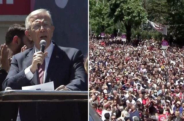 Mansur Yavaş’ın zor anları! Atılan slogan nedeniyle konuşamadı