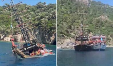 Marmaris’te batan tur teknesindeki tahliye anına ait görüntüler ortaya çıktı
