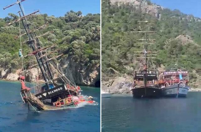 Marmaris’te batan tur teknesindeki tahliye anına ait görüntüler ortaya çıktı