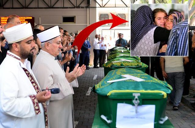 Mersin’de katledilen 5 kişi toprağa verildi! Gözyaşları sel oldu