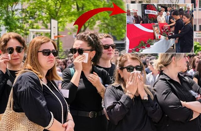 Okul bahçesinde acı veda! Öğrenciler de öğretmenler de gözyaşlarına boğuldu