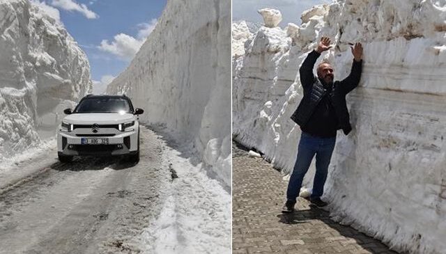 Mayıs ayının ortasında kış manzarası! Kar kalınlığı tam 7 metre