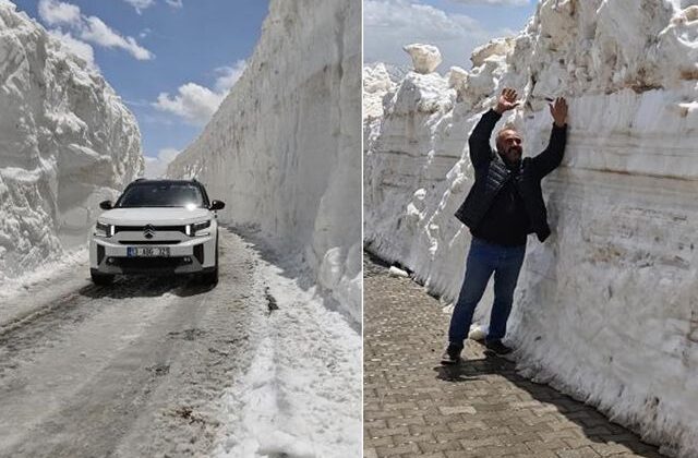 Mayıs ayının ortasında kış manzarası! Kar kalınlığı tam 7 metre