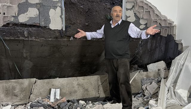 Nevşehir’de istinat duvarı çöktü! 10 daire tahliye edildi