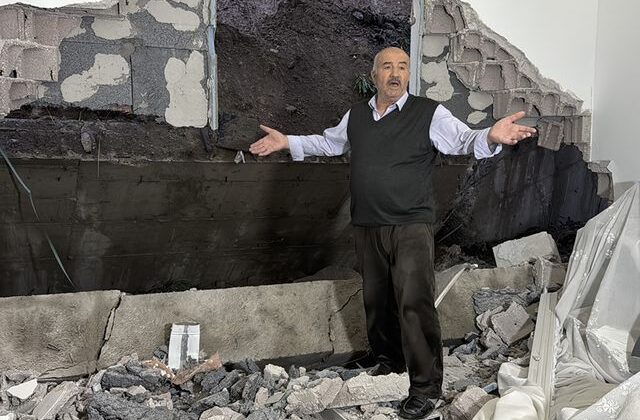 Nevşehir’de istinat duvarı çöktü! 10 daire tahliye edildi