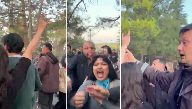 ODTÜ’den yeni görüntü! Genç kız bozkurt işareti yaptı, ortalık karıştı: Kırarım o elini