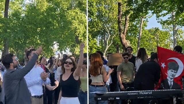 Öğrenciler, Bilgi Üniversitesi’nin yeniden açılmasını kampüste kutladı
