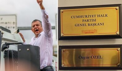 Özgür Özel’in TBMM’deki odasına “CHP Genel Başkanı” tabelası asıldı