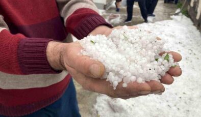 Refahiye’de dolu yağışı etkili oldu