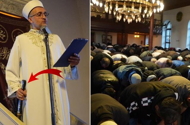 Sultan Abdülmecid’in şifa bulduğuna inanılan camide 100 yıllık kılıçla bayram hutbesi