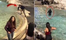 Tarihi çeşmeye atlayan turiste 27 bin lira para cezası kesildi