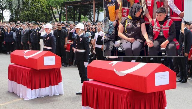 Şehit polisler son yolculuğuna uğurlandı! Cenazede kahreden detay