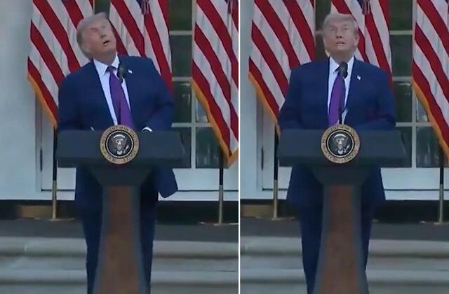 Trump’ın korku dolu anları! Kuşu dron sanınca büyük panik yaşadı
