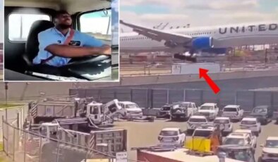 Uçak tıra çarptı! Feci kaza kamerada
