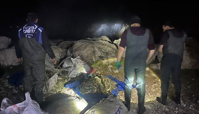 Tuşba’da kaçak avlanan 1 ton ölü, 200 kilo canlı inci kefali ele geçirildi