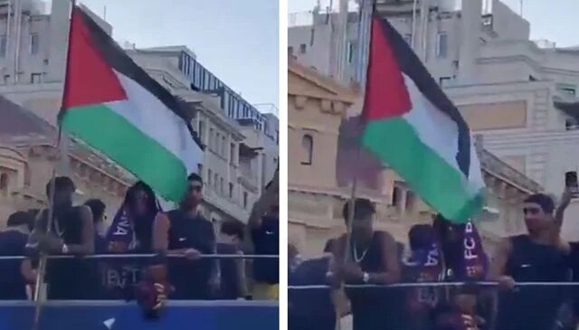 Yamal’dan şampiyonluk kutlamalarına damga vuran Filistin bayrağı
