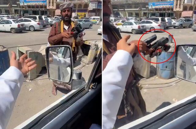 Yemen’de pes dedirten görüntü! Araçların arasında su değil tabanca satılıyor