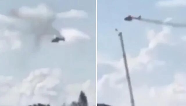14 kişinin hayatını kaybettiği helikopter kazası kamerada