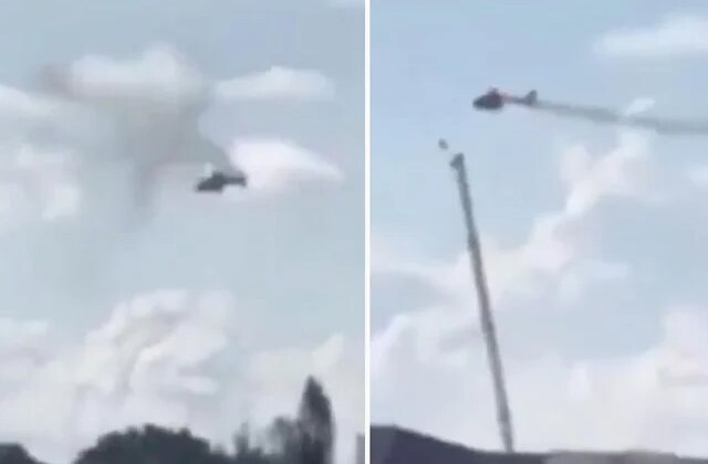 14 kişinin hayatını kaybettiği helikopter kazası kamerada