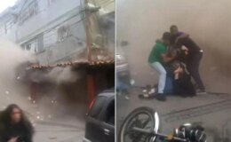 39 saniyede cehennemi yaşadılar! Çifte depremi en iyi anlatan görüntü