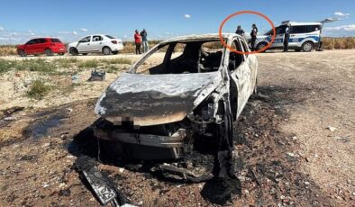 Eskişehir’de akılalmaz olay: 5 aylık eşinin otomobilini boş arazide küle çevirdi
