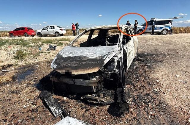 Eskişehir’de akılalmaz olay: 5 aylık eşinin otomobilini boş arazide küle çevirdi