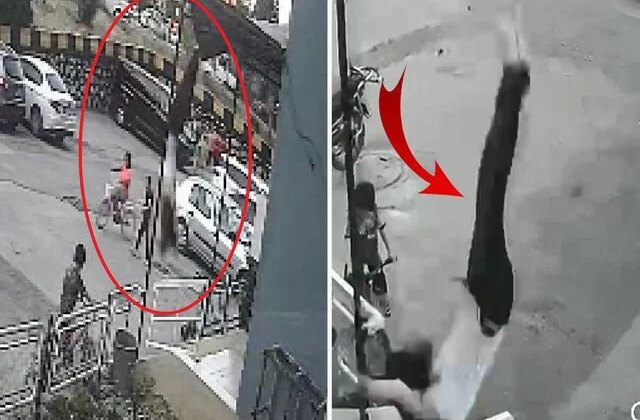 Adana’da 12. kattan düşen kız çocuğu hayata tutundu: Düşme anı kamerada