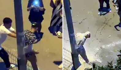 Aydınlatma direğine bağlayıp, üzerine un ve sıvı yağ döktüler