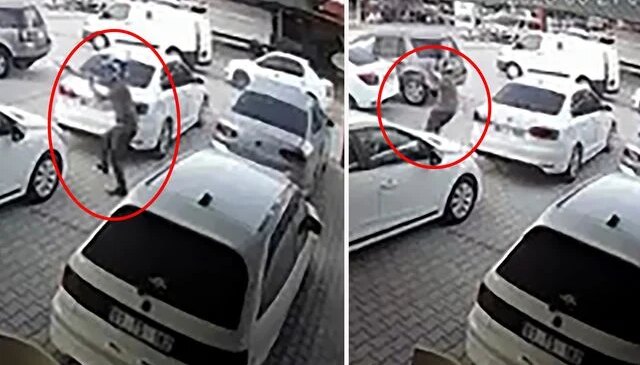 Oto galeriye silahlı saldırı kamerada; çok sayıda araca kurşun isabet etti