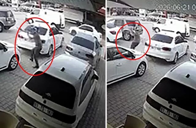 Oto galeriye silahlı saldırı kamerada; çok sayıda araca kurşun isabet etti