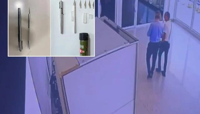 Adliyeye kalem silahla girmeye çalıştı! Çantasından neşter ve biber gazı çıktı