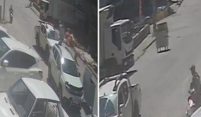 Başına buyruk çöp konteyneri kontrolden çıktı, caddeyi birbirine kattı