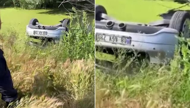 Su kuyusuna gömülen otomobilde iki gencin cansız bedeni bulundu