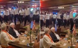 Alanya’da bir restoranda sergilenen performans turistleri şaşkına çevirdi