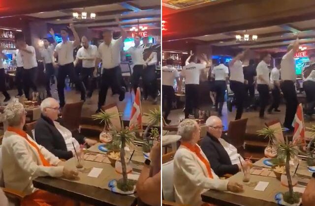 Alanya’da bir restoranda sergilenen performans turistleri şaşkına çevirdi