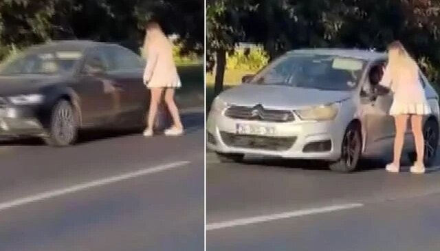 E-5’e böyle atladı, trafiği birbirine kattı