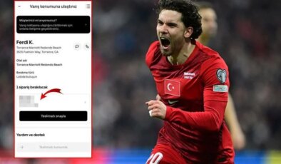 Amerika’daki bir kurye, Ferdi Kadıoğlu’nun otele verdiği siparişi paylaştı