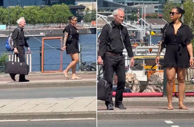 Amsterdam’da olay görüntü! Tasma takıp sokak boyunca gezdirdi