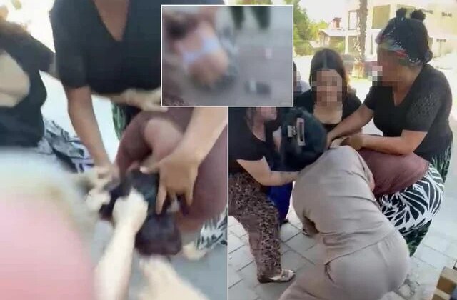 Genç kadını çocuğunun yanında hem dövdüler hem de videoya çektiler
