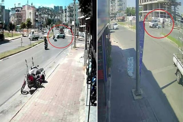 Çocuklarını okuldan almaya giden 3 çocuk annesinin feci ölümü kamerada
