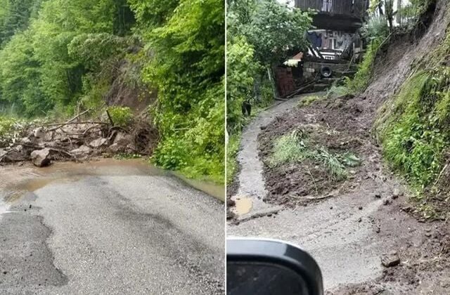 Artvin’de sağanak sonrası dereler taştı