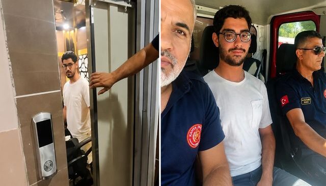 YKS’ye giden genç asansörde mahsur kaldı, imdadına itfaiye yetişti