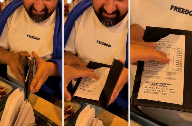 Ayvalık’ta bir restoranda yemek yiyen aile hesap geldiğinde büyük şok yaşadı