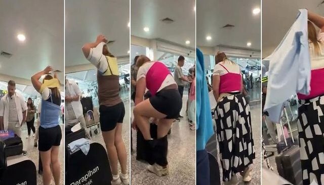 Bagaj ücretinden kaçmak için yaptığı şey herkesi şaşırttı: Hafiflesin diye üst üste giydi